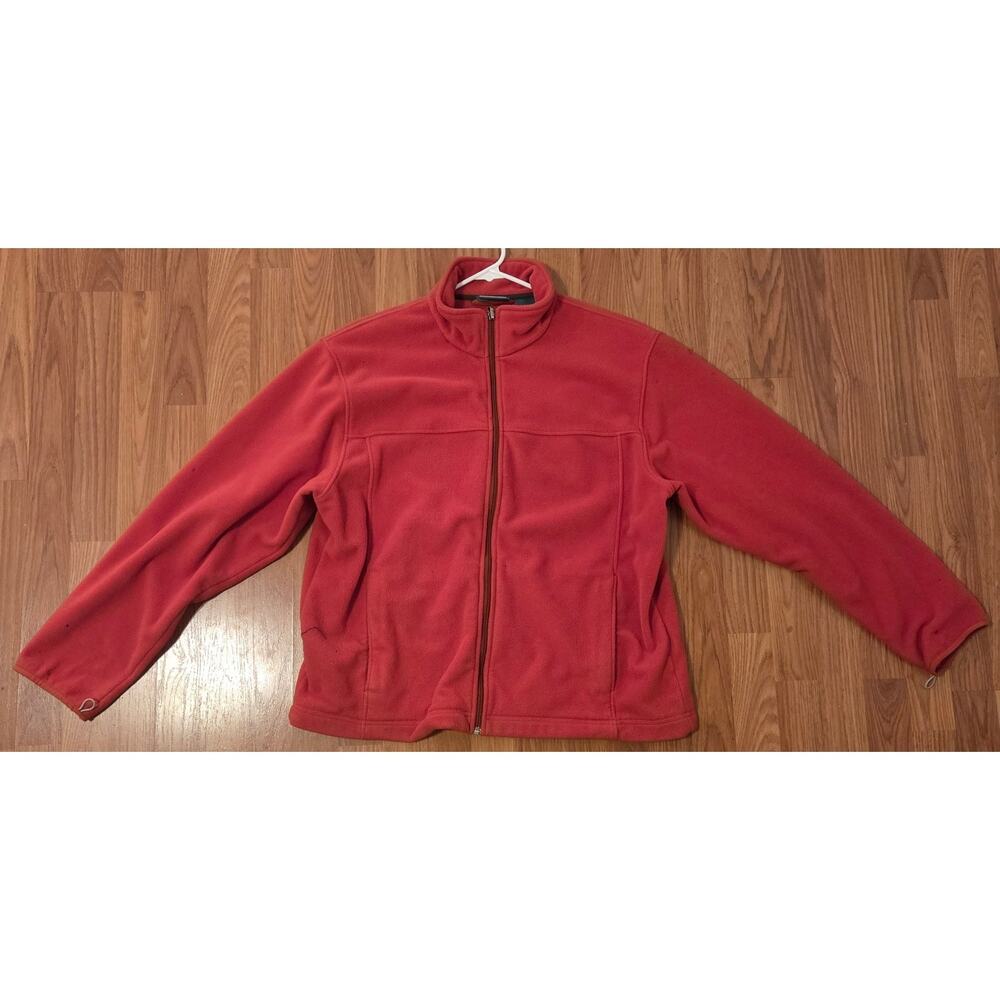 L.L. Bean Burnt Orange Full Zip Fleece Sweater - Men's Large - Picture 5 of 6